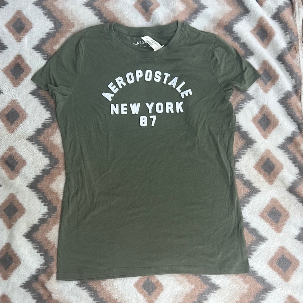 Aeropostale Green Fitted Polo T-Shirt